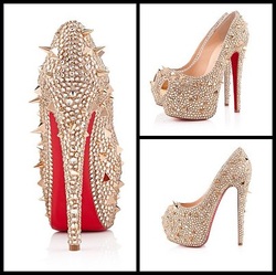 red bottom heels with diamonds